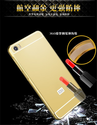 Други Бъмпъри за телефони Луксозен алуминиев бъмпър с твърд огледален златист гръб за XIAOMI Mi Note pro 5.7 